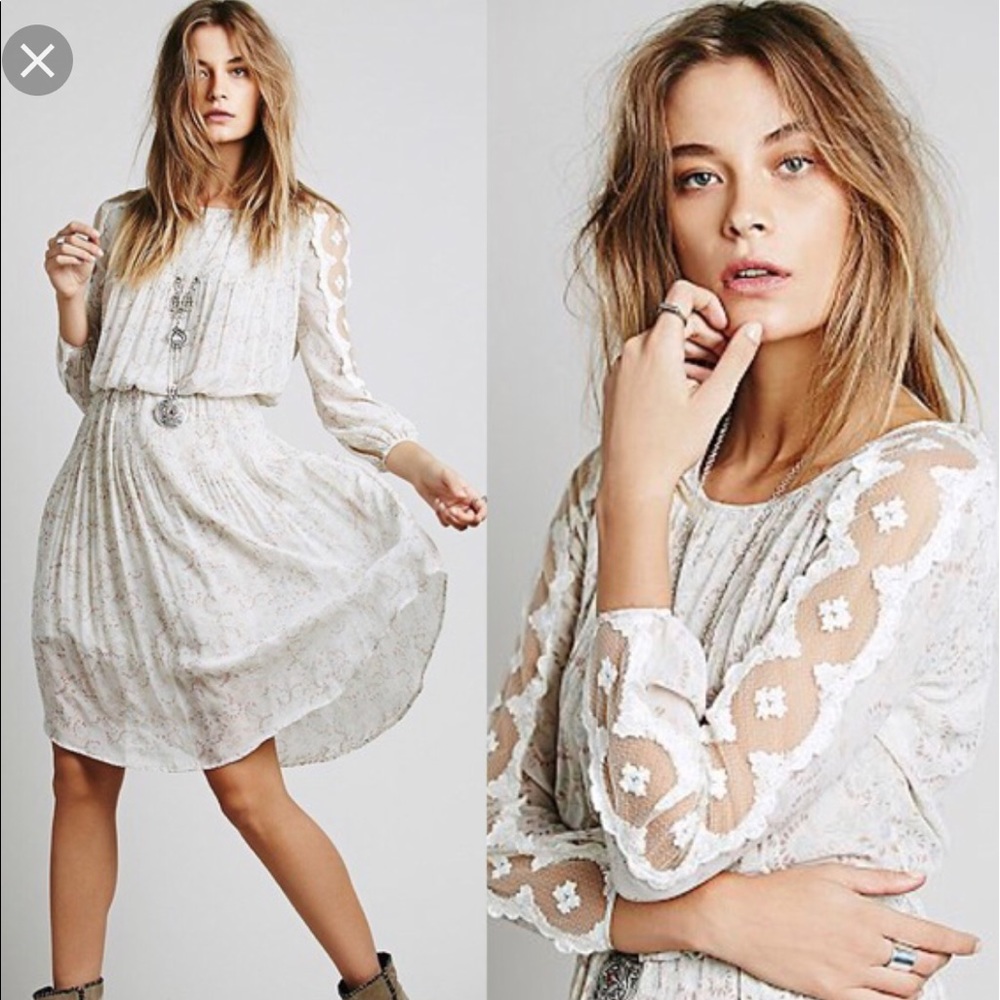 Free people smocked lace dress